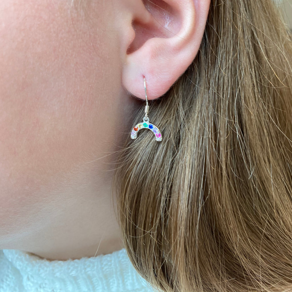 Infinity Rainbow Earrings | Silver Earrings | E5344